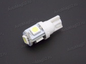 Лампа безцокольная 12В  5 Вт (W2.1x9.5d, W5W СВЕТОДИОД)  T10 4led-SMD WHITE (бел.) SL от интернет-магазина avtomag02.ru