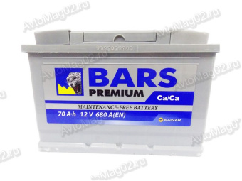 АКБ 70 о.п. (-+) Bars Premium  278х175х190  (EN 680) индикатор (ОБР)
