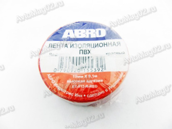 Изолента 19мм 10м ABRO  красная ET-912R