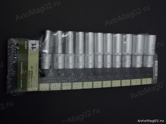 Набор головок  11 предм.  Дело Техники  620310  (6-гран.)  1/2"  длинные