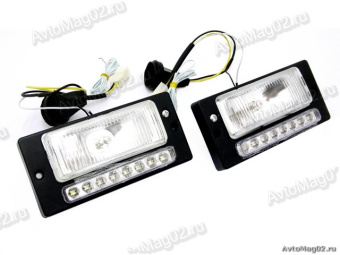Фары противотуманные 2110 + дневные ходовые огни 2в1 (8 LED диодов+птф) ZFT-162A