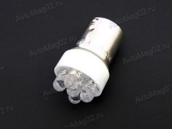 Лампа цокольная 12В  5W (BA15s, T15 СВЕТОДИОД)  5LED  WHITE МАЯК