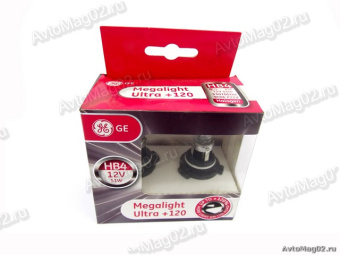 Лампа HB4 9006 12В  51W P22d  General Electric (GE) Megalight Ultra +120%  53070SNU (2шт)