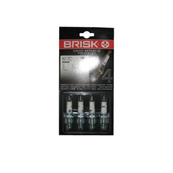 Свечи  BRISK  ГАЗ  402  Волга, Газель  [кор. юбка]    N17С (SUPER)    медн. серд.   Чехия  (блист.)
