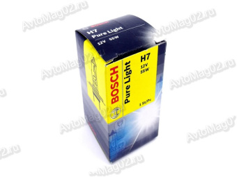 Лампа H7 12V  55W (PX26d)  BOSCH  Pure Light 1987302071 (1шт,  бум.)