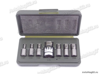 Набор вставок TORX 3/8"  7 предм. (дл. 30мм  + перех. 1/2")  Дело Tехники 626187