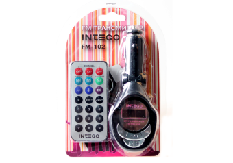 FM-трансмиттер INTEGO FM-102 USB, MicroSD, пульт