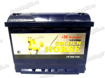 АКБ  62 п.п. (+-)  GOLDEN HORSE  242х175х190   (EN 510)