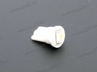 Лампа безцокольная 12В  5 Вт (W2.1x9.5d, W5W СВЕТОДИОД)  T10 1led-SMD WHITE (бел.) SL