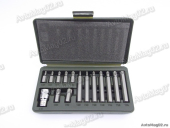 Набор вставок TORX 3/8" 15 предм. (дл. 30, 75мм + перех.1/2")  Дело Tехники 626295