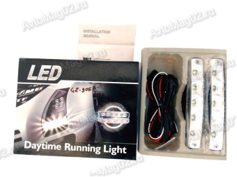 Дневные ходовые огни LED DayTime GZ-905  5 диодов, 3,5х15см