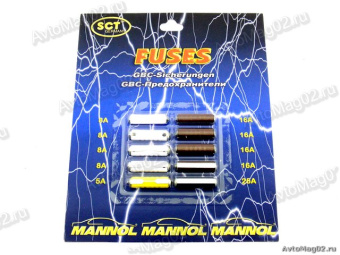 Предохранители  MINI (на иномарки) (штек., 10шт)  MANNOL  ATN Fuse  9502