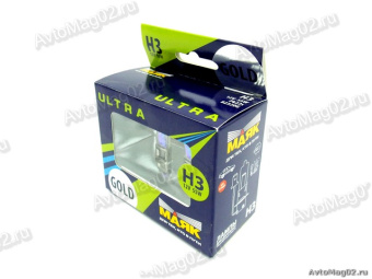 Лампа H3 12В PK22s  55W  МАЯК ULTRA (всепогодная)  (к-т 2шт)   82320G