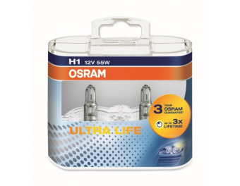 Лампа H1 12V  55W  OSRAM Ultra Life (3-хкрат. рес.)  64150ULT