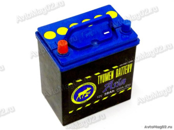 Аккумулятор  38 А*ч  АПЗ (Tyumen Battery)  ASIA   EN 350 (п.п.)  тонкие клеммы+ перех. Daewoo Matiz